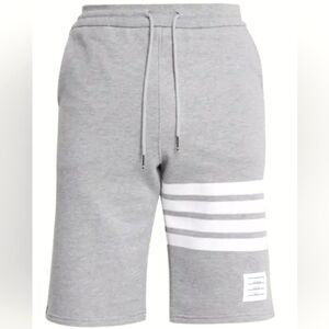 Thom Browne Men's 4-Bar Basic Terry Sweat Shorts Light Grey Size L